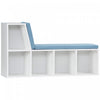HOMCOM Bibliotheque 5 Cases Coussin Coin Lecture Bleu