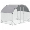 Pawhut Grand Poulailler En Metal Galvanise, Avec Couverture, Pour L'exterieur De La Cour (9.2' X 6.2' X 6.5').