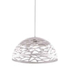 Luminaire suspendu Coral de Dainolite de 16 po de diamètre, avec fini blanc mat et 1 ampoule