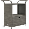 Outsunny Chariot de service de jardin avec etagere a 2 niveaux, gris
