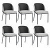 Olivia Ensemble de 6 chaises de salle a manger modernes avec pieds inclines et pieds reglables, noir et gris