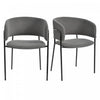 Ethan Ensemble de 2 chaises d’appoint modernes avec assise en velours cotele, pieds inclines et pieds reglables, gris