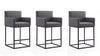 Tabouret de comptoir rembourre en metal gris style mid-century modern Ambassador - Lot de 3