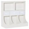 Homcom Meuble Rangement Jouet Etagere Pour Jouets Enfants Organisateur Jouet 5 Compartiments 3 Tiroirs Pour Chambre D'enfant Salle De Jeux Salon Blanc