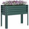 Outsunny Lit De Jardin Sureleve , Jardiniere Surelevee Galvanisee, Vert