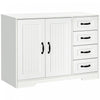 HOMCOM Buffet Moderne Armoire Autoportante Cupboard Blanc
