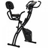 Soozier Velo D'exercice Droit 2 En 1 Stationnaire Pliable Magnetique Velo Couche Avec Bandes De Resistance Aux Bras Noir