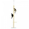 Pawhut Arbre A Chat Du Sol Au Plafond, Tour A Chat A 4 Niveaux Pour Grands Chats Avec Hauteur Ajustable 87\"-102\", Poteaux A Gratter En Sisal, Kit Anti-bascule, Perchoirs, Jaune