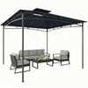 Outsunny Gazebo 3 m x 3 m, Tonnelle de Jardin a Toit Souple a 2 Niveaux, Bleu Marine