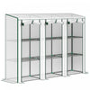 Outsunny Mini Serre Adossee Avec 3 Etageres, 3 Portes Enroulables, Blanc