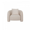 Fauteuil lounge en tweed moderne glamour Sylvia, finition Poussiere d’Or