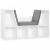 HOMCOM Bibliotheque 6 Cases avec Coussin Coin Lecture, Gris