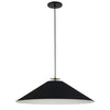 Luminaire suspendu Prudence de Dainolite avec abat-jour noir mat, fini laiton vieilli et 1 ampoule