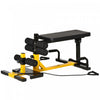 Soozier Machine A Squat 3 En 1 Avec Bandes De Resistance, Banc Rembourre Reglable Et Exercice Pour Les Jambes, Squats, Push Up, Assis Pour La Maison, Le Bureau, L'equipement De Fitness, Jaune
