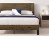 Tonja lit plateforme en bois avec tête de lit brun - Grand