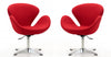 Fauteuil lounge pivotant moderne en tissu Raspberry rouge - Lot de 2