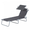 Chaise Longue Exterieure Outsunny, Pour La Plage, Le Camping, La Randonnee, Le Jardin, Grise