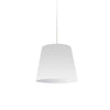 Petit luminaire suspendu de Dainolite avec très grand abat-jour cylindrique blanc et 1 ampoule