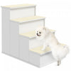 Pawhut Marche Escaliers 4 Niveaux En Bois Chien Pour Animaux De Compagnie Pour Lit Haut, Echelle De Chat Pour Canape De Lit Avec Tapis Antiderapant, Blanc