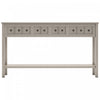 Table Console Michael En Bois Massif Pour Entree Avec Tiroirs De Rangement Et Etagere Inferieure - Gris