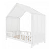 Paul Lit Montessori au sol avec baldaquin et barrieres hautes, Taille Simple, Blanc