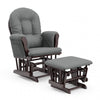Storkcraft Hoop Fauteuil bercant et pouf - Espresso avec gris