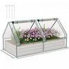 Outsunny Lit De Jardin Sureleve 6' X 3' Avec Serre, Transparent Et Argente