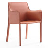 Chaise de salle à manger Paris de Manhattan Comfort en cuir à équipement - argile