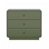 Table de nuit contemporaine Liora 71 cm en vert (3 tiroirs)