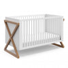 Storkcraft Equinox Lit de bebe convertible 3-en-1 - Blanc avec vintage bois clair
