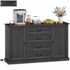 HOMCOM Buffet 58\" avec station de charge, grain de boisnoir