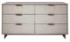 Commode Granville Moderne 55\" en gris clair (6 tiroirs)