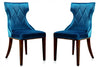 Ensemble 2 chaises de salle à manger Reine de Manhattan Comfort en velours cobalt - bleu et noyer