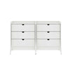 Table de nuit Coney style mid-century moderne 71 cm en blanc (3 tiroirs) – Lot de 2