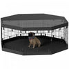 Pawhut Parc Pour Chien, 8 Panneaux Pliables, Coussin Impermeable, Couverture Superieure Resistante Au Soleil Cloture Pour Chien 24\" De Haut Pour Chiens Et Animaux De Petite Taille