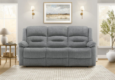 MONARCH SPECIALTIES 3-SEATER POWER RECLINING UPHOLSTRED SOFA, 80" WIDE, USB PORT INCLUDED, BLUE FABRIC RECLINER | MONARCH SPECIALTIES SOFA INCLINABLE ELECTRIQUE 3 PLACES, 80"L, PORT USB INCLUS, TISSU BLEU