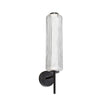 Applique murale Ramona de Dainolite en verre cannelé transparent, avec fini noir mat et ampoule à DEL de 10 W