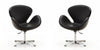 Fauteuil lounge pivotant moderne Raspberry en tissu noir - Lot de 2