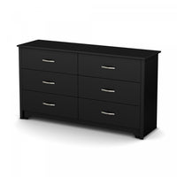 Fusion Commode 6 Tiroirs - Noir Solide