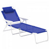 Outsunny Chaise Longue D'exterieur Avec Dossier Reglable, Gris Fonce