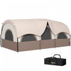 Outsunny Tente De Camping 4-6 Personnes, Impermeable 3000 Mm, Upf 30+, Kaki