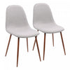 Chaise d’appoint de salle à manger moderne du milieu du 20e siècle Pebble en tissu gris - ensemble de 2
