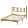 Oliver Lit Plateforme Retro en Bois avec Tete de Lit en Forme de Gourde et Support en Lattes en Bois Robustes, Taille Double, Naturel