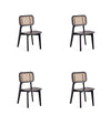 Chaise de salle a manger en bois style industriel Versailles en noir et naturel - Lot de 4