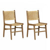 Ensemble de 2 chaises de salle à manger Agave en rotin et en teck - rotin et naturel