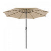 Costway Parasol de table de patio 10 FT avec 112 LED solaire, inclinaison avec manivelle, exterieur beige