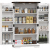 HOMCOM Armoire garde-manger de cuisine avec etageres reglables, blanc