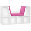 HOMCOM Bibliotheque 6 Cases avec Coussin Coin Lecture, Rose