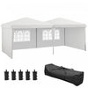 Outsunny Tente De 10' X 19' Avec Parois Laterales, Abri Solaire Instantane, Tentes Pour Fetes, Hauteur Reglable, Avec Sac De Transport Et 5 Sacs De Sable Pour L'exterieur, Le Jardin, La Terrasse