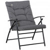 Chaise Longue Pliable, Fauteuil Rembourre En Tissu Avec Accoudoirs, Gris